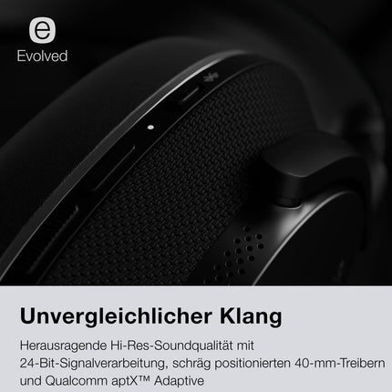 Bowers &amp; Wilkins PX7 S2e kõrvapealsed juhtmevabad mürasummutavad kõrvaklapid Qualcomm aptX™ adaptiivse ja kiire laadimisega, 30 tundi taasesitust, kuus sisseehitatud mikrofoni, antratsiitmust