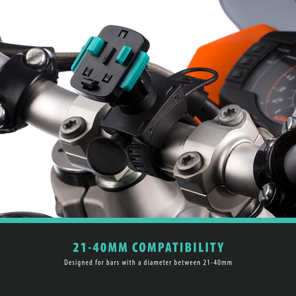 Ultimateaddons mootorratta Helix Strap lenkstangi pöörlev kinnitus kuulkinnitusega, ümbrised ja alused - 21-40 mm