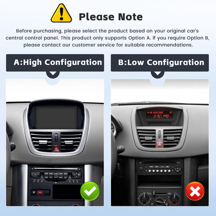 4+64GB Android 13 Car Radio for Peugeot 207 2006-2015 Wireless Carplay Android Auto, 9" Screen Bluetooth Car Radio Navigation Rear View Camera WiFi FM RDS Radio SWC