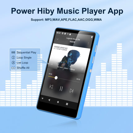 80 GB MP3-mängija Bluetoothi ​​ja WiFi-ga, SWOFY 4,0-tolline puutetundliku ekraaniga MP3-MP4-mängija, kaasaskantav stereo, digitaalne muusikapleier FM-raadioga, diktofon, e-raamat, brauser (must) (sinine)