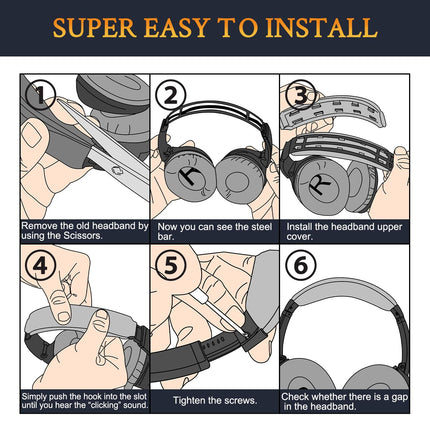SOULWIT Replacement Ear Pads Cushions + Headband Headband + Silicone Ear Pads Protective Cover Covers, Replacement Accessory Kit for Bose QuietComfort 35 QC35, QC35 ii Over-Ear Headphones