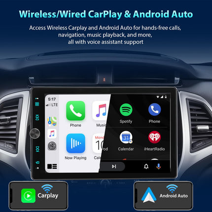Alondy autoraadio 1Din 10,4-tollise pööratava ekraaniga, ühildub [juhtmevaba] Apple CarPlay/Android Auto Bluetoothi, USB AUX SD tahavaatekaamera AM/FM/RDS raadioga