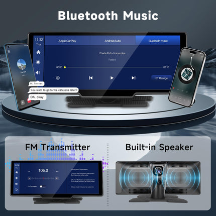 Hodozzy autoraadio kaasaskantav CarPlay juhtmevaba Android Auto armatuurlauaga esikaameraga 9,3-tolline puutetundlik ekraan CarPlay ekraan auto Bluetooth digitaalne meedia vastuvõtja satelliitnavigatsioon videosalvestus tahavaatekaamera