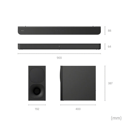 Sony HT-S400 2.1-kanaliga 330W teleri heliriba koos juhtmevaba subwooferiga, Bluetoothi ​​ruumilise heli ja Dolby Digitaliga