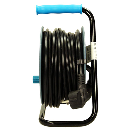 Orno AE-1339 minikaablirull 15m 4 pistikupesaga, metallaluse ja termokaitsega || 2300W / 10A, 230V~, 50Hz || 18 x 24,5 x 14 cm (sinine)