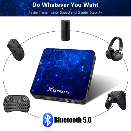 Android 12.0 teleriboks, 4 GB muutmälu, 64 GB ROM RK3318 neljatuumaline 64-bitine Cortex-A53 protsessor, Android Box 2.4G/5G WiFi6 Bluetooth 5.0-ga, meediapleier toetab 3D 4K UHD videoid miniklaviatuuriga