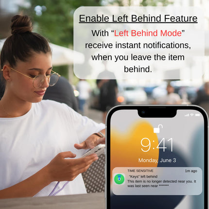 Smart Tag (Pack-4) 2 black + 2 white combo for Apple iOS: includes Luxor wallet, key finder, item finder, replaceable battery, easily track your bag and more worldwide