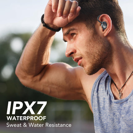 Bluetooth-kõrvaklapid spordile, kõrvasisesed kõrvaklapid, juhtmevabad Bluetooth 5.3 HD-mikrofoniga, suurepärane heli, 120 tundi mänguaega, IP7 veekindlad kõrvaklapid kõrvakonksuga