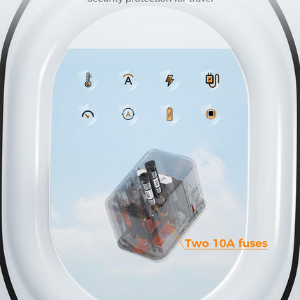 TESSANi ülemaailmne reisiadapter, 65 W GaN reisiadapteri kiirlaadija, reisipistik 2 USB ja 3 USB C-ga, universaalne Jaapani, Saksamaa, USA, Inglismaa ja Hiina jaoks