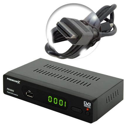 PremiumX kaabelvastuvõtja DVB-C FTA 531C digitaalne FullHD SCART HDMI USB meediapleier, teleri vastuvõtja kaabeltelevisioon