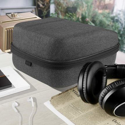 Geekria Shield Case for Large Over-Ear Headphones, Replacement Hard Shell Travel Case with Cable Storage, Compatible with Sennheiser HD660s 2, HD599, AKG K371 (Dark Gray)