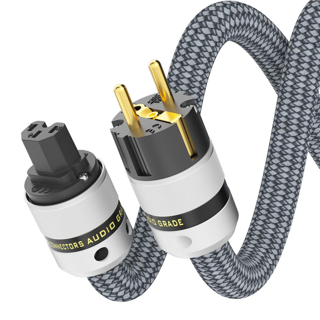 Monosaudio HiFi toitekaabel 16mm 1M/3.3FT vaskvarjestusega tipptasemel külma seadme kaabel 2-pin OFC AC audiofiilidele mõeldud toitekaabel EU Schuko IEC C15 emaspistikuga DVD/võimendi/dekoodri/subwooferi/võimendi jaoks
