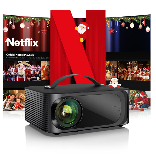 Projektor 4K【Ametlik Netflix ja Dolby Audio】 30000LM kaugjuhtimisega teravustamine/6D trapetsikorrektsioon WiFi6 Bluetooth nutiprojektor Full HD 1080P, ONOAYO toetab 4K videoprojektorit kodukino/välistingimustes kasutatavat mobiilprojektorit
