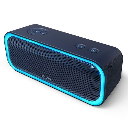 DOSS Bluetooth-kõlar, SoundBox Pro muusikakast Bluetooth, 20W, mitmevärvilised tuled, IPX5 veekindel, 20H aku, traadita stereo sidumine, Bluetooth-kast telefonile, õues, rannas - sinine