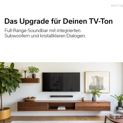 Denon DHT-S218 2.1 heliriba Dolby Atmose, integreeritud subwooferi, Bluetooth® Low Energy (LE) heli, 4K UHD ja HDMI ARC-ga, must