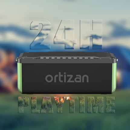 Ortizan Bluetooth Speaker M10 Partybox Bluetooth Boombox, 100W Music Box with IPX7 Waterproof, LED Lights, Pro EQ, DSP, Power Bank, TF Card, AUX