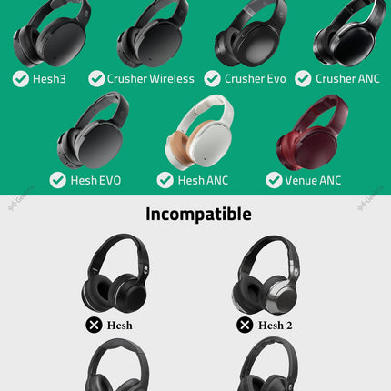 Geekria Sport jahutusgeeliga vahetuskõrvapadjad, mis ühilduvad Skullcandy Crusher Wireless/EVO/ANC, Hesh 3/EVO/ANC ja Venue ANC kõrvaklappidega, varuosad (mustad)