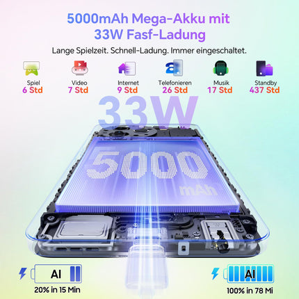 Blackview 2025 Shark 16GB+256GB, Helio G99, 120Hz 2.4K, 64MP, lepinguta nutitelefon, 6.78" FHD+, NFC, 13MP, 5000mAh aku 33W, 4G kahe SIM-kaardiga mobiiltelefonid