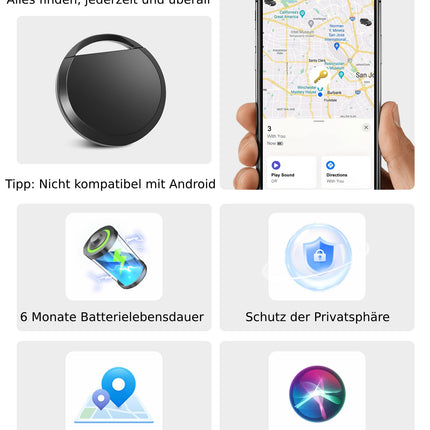 4PCS Air Tag Key Finder, Air Tag Tracker KeyFinder Smart Bluetooth Tag, Waterproof Item Finder Mini Tracker Compatible with Apple Where Is It? APP (iOS only) for Suitcases, Bags, Luggage, Passports