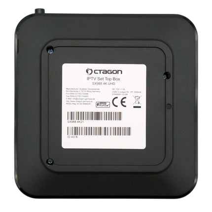 Octagon SX988 4K UHD H.265 HEVC interneti nutiteleri digiboks - mitme käivitusega vastuvõtja ja satelliit-IP-TV, DLNA, YouTube, veebiraadio, must