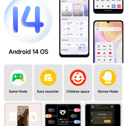 Ulefone Note 20 Pro Unlocked Mobile Phone 8GB+256GB/1TB Expand, 50MP Camera, 6000mAh Android 14 Octa Core Smartphone, 6.75" HD+ Display 90Hz 4G Dual SIM Cell Phones, WIFI 5G Fingerprint Face ID GPS OTG-White