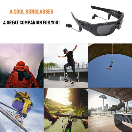 Bluetooth Sunglasses, Camera HD 1080P Video Recorder Wireless Video Sunglasses with Polarized Lens, Supports Calls Video Music for Driving, Riding, Traveling, Etc.