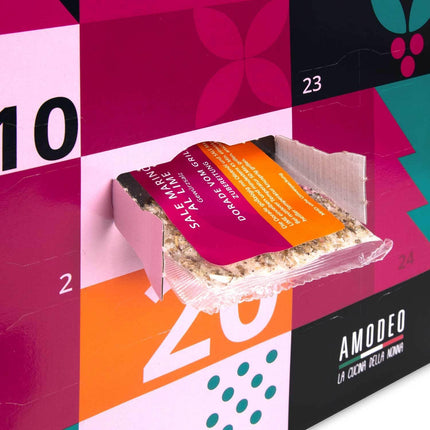 Food &amp; Delicatessen Advent Calendar 2025 "Xmas in Italy", spice advent calendar with 24 different spices, salts, herbs - Christmas calendar with recipes