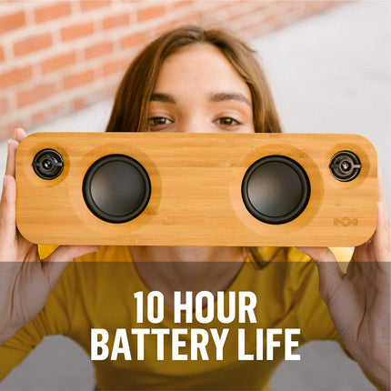 House of Marley Get Together Mini - portable Bluetooth speaker, 2.5'' subwoofer &amp; 1'' tweeter, 10 hrs battery life, Aux-in, USB charging, speakerphone for iPhone, iPad, Samsung etc. - Black