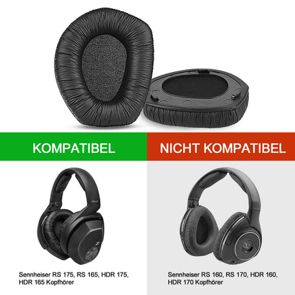 RS 175 kõrvapadjad, Sennheiser RS ​​​​175 RS 165 RS 185 RS 195 HDR 165 HDR 175 HDR 185 HDR 195 kõrvaklappide vahetuskõrvapadjad, PU-nahast vahetuspadjad | Mäluvaht
