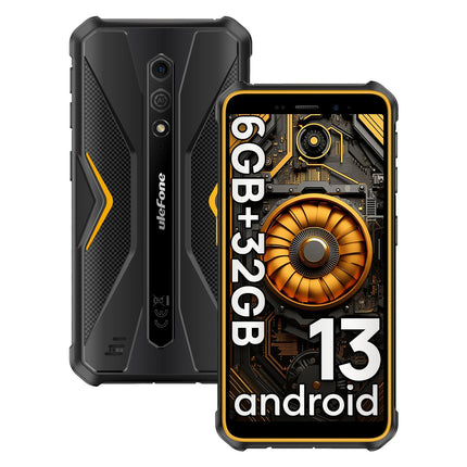 Ulefone Armor X12 õuetelefon Android 13 Go, 6GB+32GB/256GB SD õuetelefon ilma lepinguta, 4860mAh, 13MP+8MP 5.45" HD+, IP68 veekindel löögikindel 4G kahe SIM-kaardiga NFC GPS 2-aastane garantii oranž
