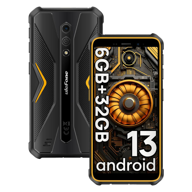 Ulefone Armor X12 õuetelefon Android 13 Go, 6GB+32GB/256GB SD õuetelefon ilma lepinguta, 4860mAh, 13MP+8MP 5.45" HD+, IP68 veekindel löögikindel 4G kahe SIM-kaardiga NFC GPS 2-aastane garantii oranž