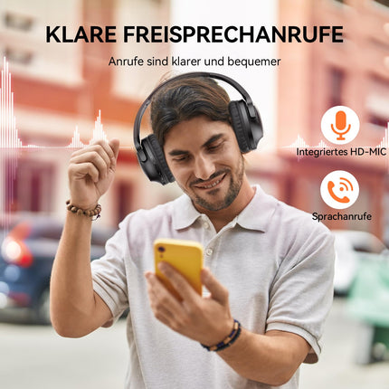 TECKNET Bluetooth-kõrvaklapid, juhtmevabad Bluetooth-kõrvaklapid 70 tundi mänguaega ja 5.3 BT, mikrofon telefonikõnede jaoks, HiFi-stereo, mäluvaht, kokkupandavad juhtmevabad kõrvaklapid reisimiseks/kontorisse/mobiiltelefoni/arvuti jaoks