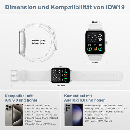 Smart Watch Fitness Tracker Fitness with Heart Rate,SmartWatch IP68 Waterproof Fitness Watch Full Touch Screen with Music Control Function Sleep Monitor Watches for Women Men Children