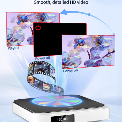 Mini DVD-mängija HDMI-ga, DESOBRY väike DVD-mängija telerile, 1080P HD kompaktne DVD-mängija nutitelerile, kõigi regioonide vaba ühendus, CD-DVD-mängija AV-väljundiga