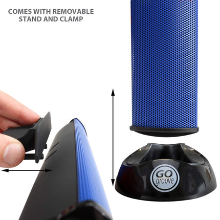 GOgroove SonaVERSE arvuti heliriba sülearvutitele - USB-toitega minikõlar kaasaskantava välise klambriga kõlari disainiga monitorile, ÜKS kaabel heli ja toite jaoks (sinine)