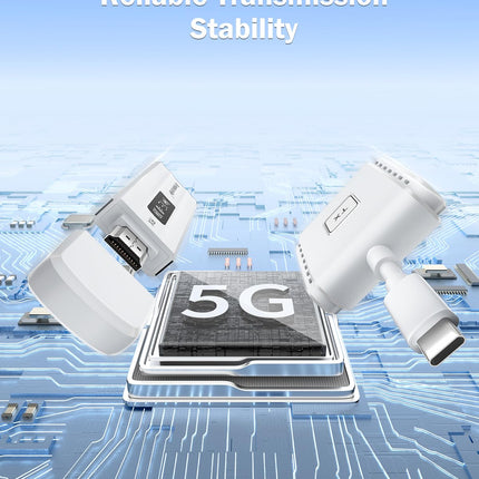 Wireless HDMI Transmitter and Receiver USB C, Lemorele 50M USB-C Transmitter HDMI Wireless Transmission, 5G/2.4G USB-C HDMI Wireless for Streaming from MacBook, iPhone 15, Laptop, Camera to Monitor/Projector/TV