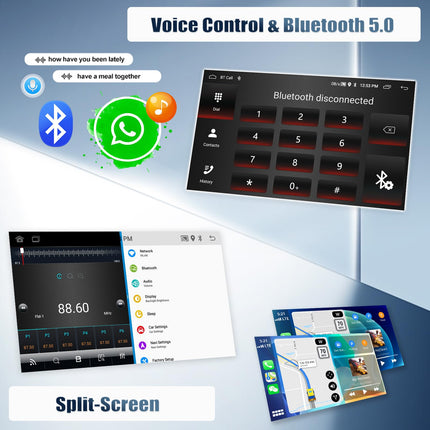 CAMECHO 4+64G 8-tuumaline navigatsiooniga autoraadio VW Passatile, Golfile, Jettale, EOSile, Polo Touranile, Seat Sharanile, 9-tolline Android 13 juhtmevaba Carplay Bluetooth-raadio tahavaatekaameraga ja Android Auto WIFI GPS FM/RDS +Canbusiga