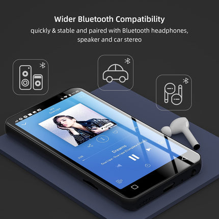 innioasis 80GB MP3 Player with Bluetooth and Wi-Fi, MP3 Player, Amazon Music, Audible, Apple Music, 4-inch Touchscreen, Android Streaming, MP3, MP4 Player for Kids (Black)
