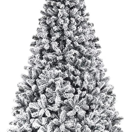 Giantex SPSUPE Artificial Christmas Tree made of high-quality PVC, flocked, with solid metal stand, ideal for indoor and outdoor use (2.5 m), white