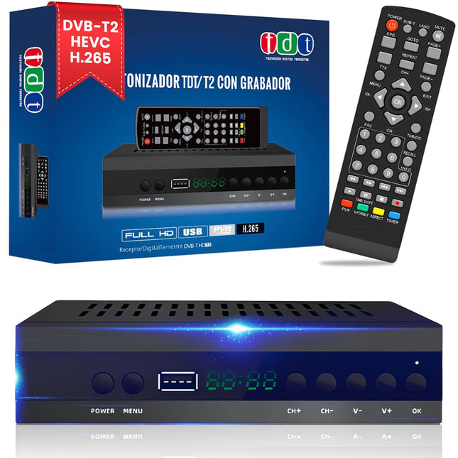 FIYAPOO DVB HD HDMI TV vastuvõtja, TDT DVB-T2 H265 HEVC FTA, PVR, USB, MPEG-2/4, digitaalne SCART, Full HD 1080p maapealne digitaaltuuner, ühildub Androidiga (2024. aasta uus)