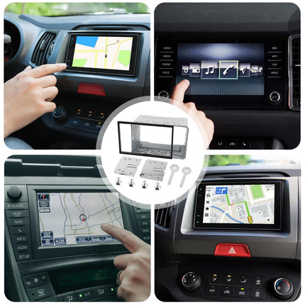 Universaalne autoraadio kinnitusraam, 2DIN topeltmetallist raamikinnituse armatuurlaua kinnituskomplekt, 2DIN autoraadio armatuurlaud raamiga VW topelt-DIN autoraadiole, auto DVD-mängijale, GPS-navigatsioonile