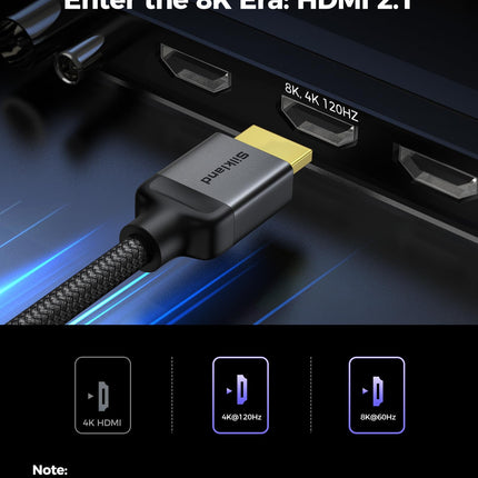 Silkland 10K 8K HDMI 2.1 kaabel 3m, 2 tk sertifitseeritud HDMI® kaablite komplektis 4K@144Hz/120Hz 8K@60Hz, eARC, HDR10, Dolby Atmos, 48Gbps, HDCP2.3 HDTV/heliriba/PS5/Blu-ray/Switch/projektori/sülearvuti/ekraani/TV-boksi jaoks