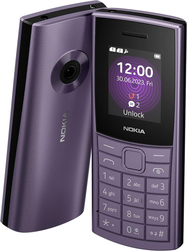 Nokia 110 4G 2023 mobiiltelefon kahe SIM-kaardiga, 1,8-tolline värviline ekraan, kaamera, lilla [Itaalia]