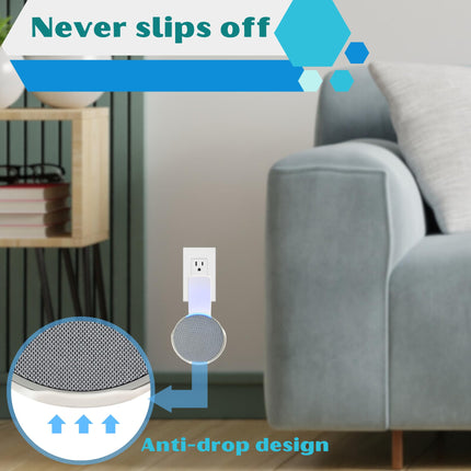 Sintron Speaker Wall Mount for Echo Pop, Space-Saving Mount, No Drilling Required, Integrated Cable Management, for Living Room &amp; Bedroom, Kitchen, Bathroom, Compatible with Google Nest (White)