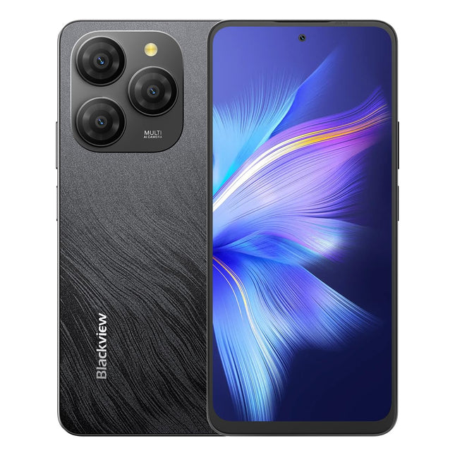 Blackview Shark 9 5G nutitelefon ilma lepinguta, 24 GB + 256 GB, 6,67-tolline HD+ 90Hz ekraan, 50MP kaamera, 5000mAh aku, kahekordne 5G kahe SIM-kaardi pesa, Android 14 telefon, Smart-K Box kõlar, GPS NFC must