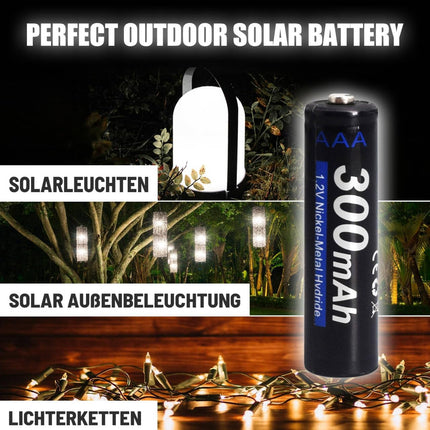 CITYORK päikesepatarei AA 600mAh + aku AAA 300mAh 1.2V NI-MH laetav, päikesepatarei päikeselampidele, päikeselampidele, aiavalgustitele, päikeseradadele, päikeseenergial töötavatele LED-valgustitele, äratuskelladele, mänguasjadele (16 tk pakis)