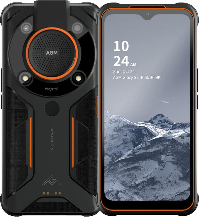 AGM Glory SE õues kasutatav nutitelefon 5G, Snapdragon 480 vastupidav telefon ilma lepinguta, 6,53" FHD+ ekraan Android 11 mobiiltelefon, 6200mAh aku IP68/IP69K veekindel, 8G+128G kahe SIM-kaardiga/NFC/GPS/Touch ID