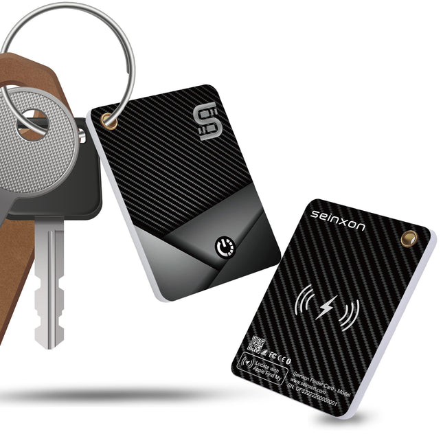 Keys Finder Tracker Qi Wireless Charging IP68 Thin Item Wallet Purse Luggage Located Works with Apple Find My APP &amp; Network (iOS Only)