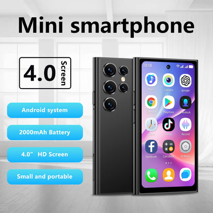 BLKE Max 4.0-tollise HD-ekraaniga mininutitelefon, lukustamata minimobiiltelefon, 5MP kaamera, näotuvastus, kahekordne SIM-kaart, WiFi, GPRS, TF-kaart, 2000mAh, üliõhuke korpus lastele mõeldud mobiiltelefonidele, roosa