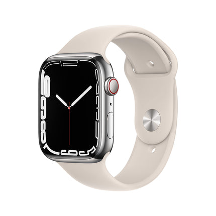 Apple Watch Series 7 (GPS + Cellular, 45MM) Silver Stainless Steel Case with Polaris Sport Band (Refurbished)